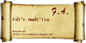 Für Amália névjegykártya